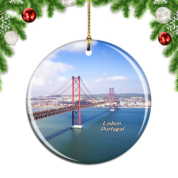 Portugal Lisbon Ponte 25 De Abril Christmas Ornament