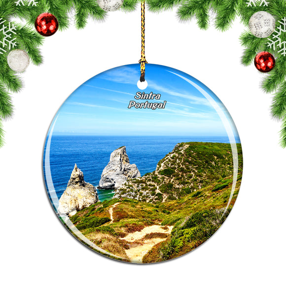 Portugal Sintra Ocean Sea Christmas Ornament