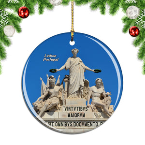 Portugal Virtvtibvs Monument Lisbon Christmas Ornament