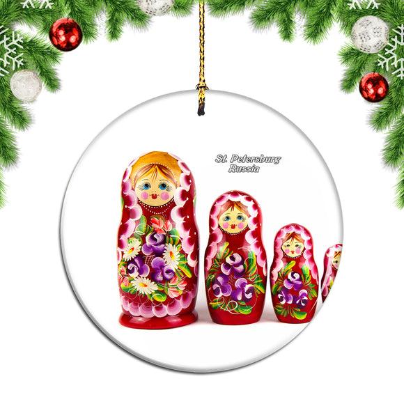 Russia Matrioshka St. Petersburg Christmas Ornament