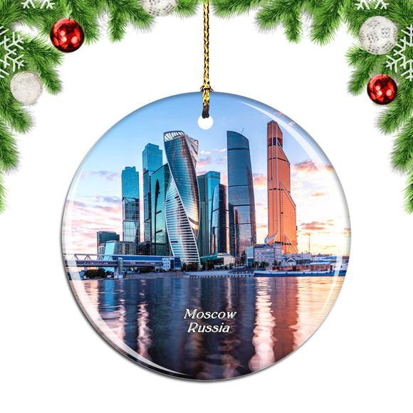 Russia Moscow Skyscraper Christmas Ornament