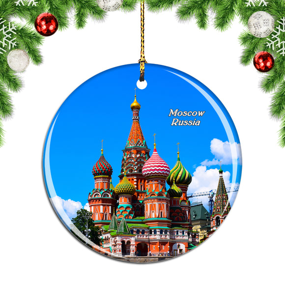 Russia Moscow St Basile Red Square Christmas Ornament