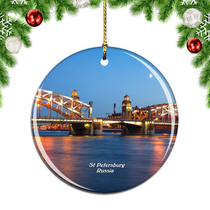 Russia St Petersburg Bridge Christmas Ornament