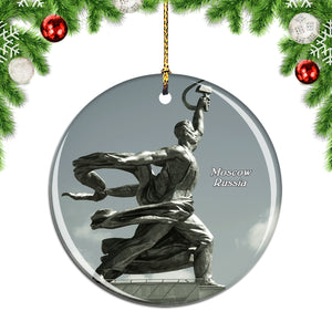 Russia Worker And Kolkhoz Woman Monument Moscow Christmas Ornament