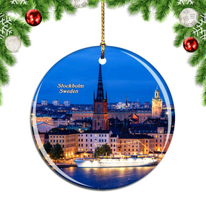 Sweden Stockholm Cityscape Christmas Ornament