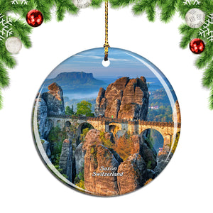 Switzerland Bastei Bridge Saxon Christmas Ornament