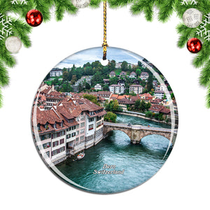 Switzerland Bern River Christmas Ornament