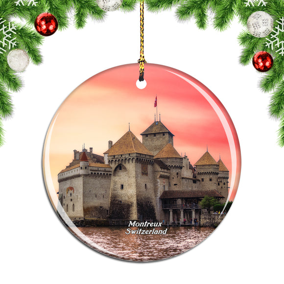 Switzerland Chillon Castle Montreux Christmas Ornament