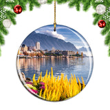 Switzerland Montreux Lake Christmas Ornament