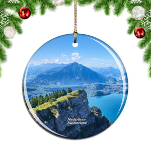 Switzerland Niederhorn Beatenberg Lake Christmas Ornament