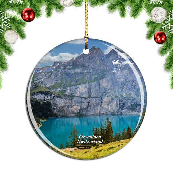 Switzerland Oeschinen Lake Christmas Ornament