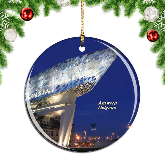 Belgium Antwerp Havenhuis Christmas Ornament