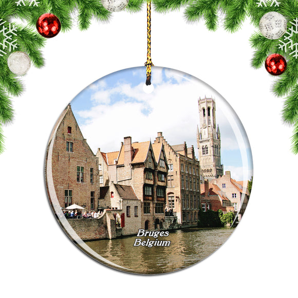 Belgium Belfry Tower Bruges Christmas Ornament