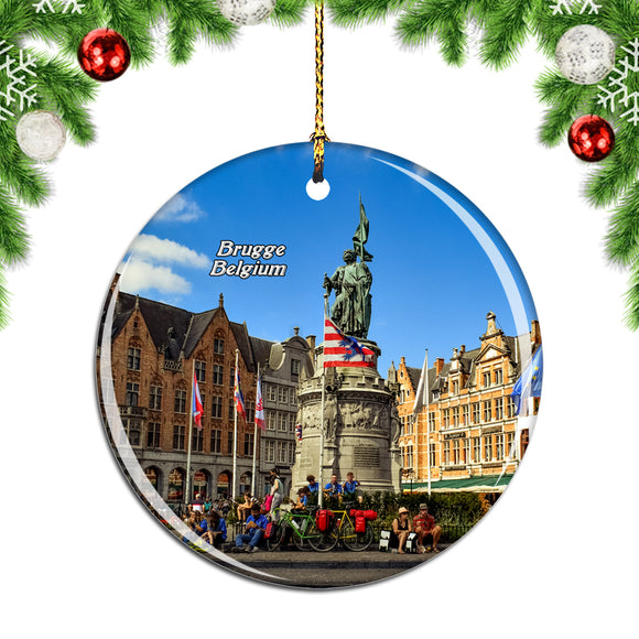 Belgium Brugge Markt Square Christmas Ornament