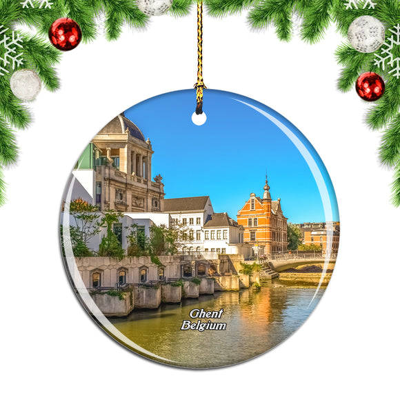 Belgium Ghent Canal Christmas Ornament