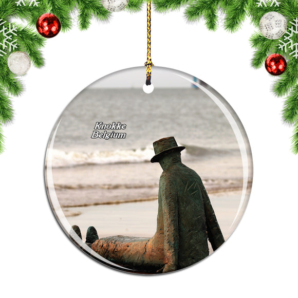 Belgium Knokke Beach Christmas Ornament