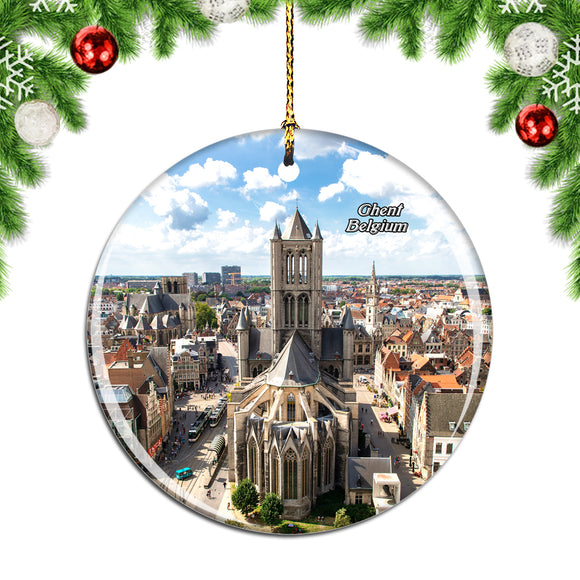 Belgium Saint-Nicolas Church Ghent Christmas Ornament