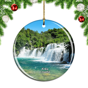 Croatia Krka Waterfall Christmas Ornament