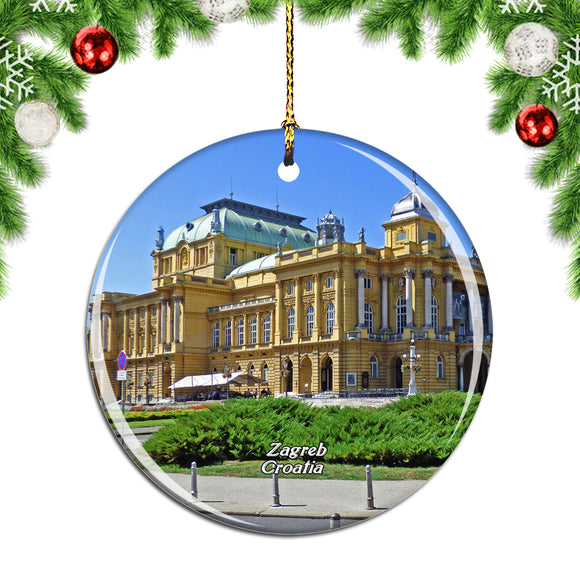 Croatia Zagreb National Theater Christmas Ornament