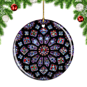 France Chartres Catholic Rosette Cathedral Paris Christmas Ornament