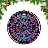 France Notre Dame de Paris Windows Christmas Ornament