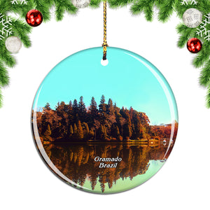 Brazil Black lake Gramado Christmas Ornament