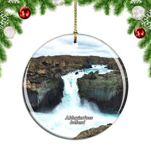 Iceland Aldeyjarfoss Christmas Ornament