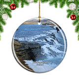 Iceland Gullfoss Blaskogabyggd Christmas Ornament