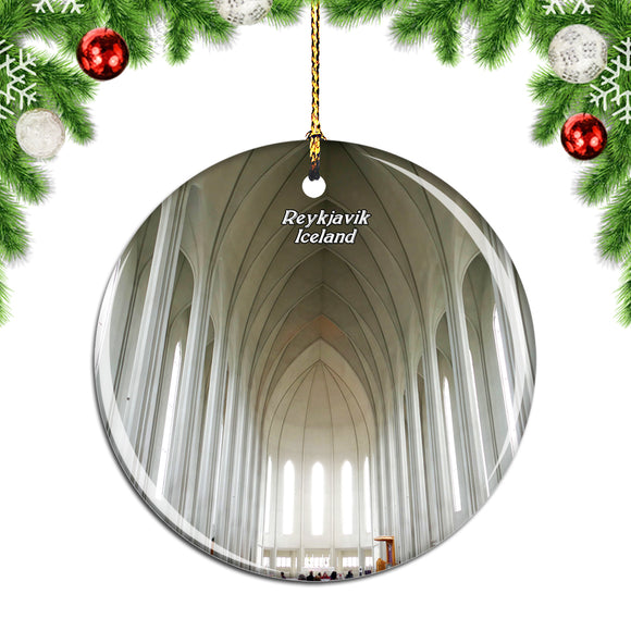 Iceland Hallgrimskirkja Church Reykjavik Christmas Ornament