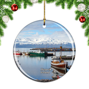 Iceland Husavik Port Christmas Ornament