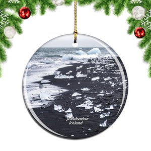 Iceland Jokulsarlon Diamond Beach Christmas Ornament