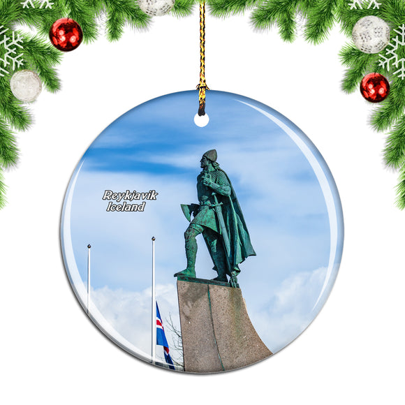 Iceland Reykjavik Leif Eriksson Christmas Ornament