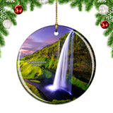 Iceland Seljalandsfoss Waterfall Christmas Ornament