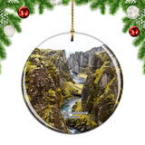 Iceland Seljavallalaug Canyon Christmas Ornament