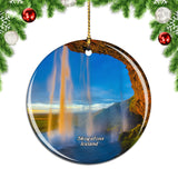 Iceland Skogafoss Waterfall Christmas Ornament