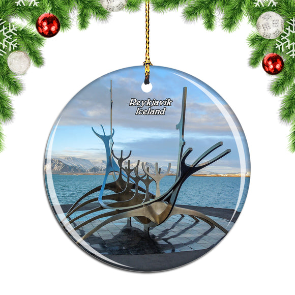 Iceland Sun Voyager Reykjavik Christmas Ornament