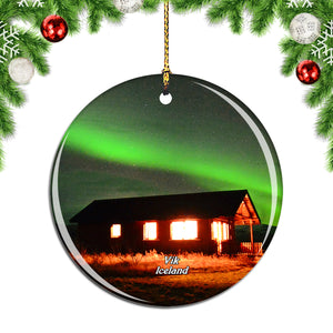 Iceland Vik The South Aurora Christmas Ornament