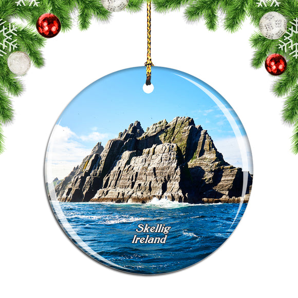 Ireland Skellig Atlantic Ocean Christmas Ornament