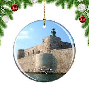 Italy Castle Syracuse Christmas Ornament