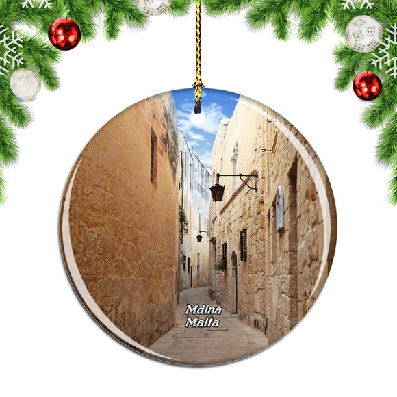 Malta Mdina Alley Christmas Ornament