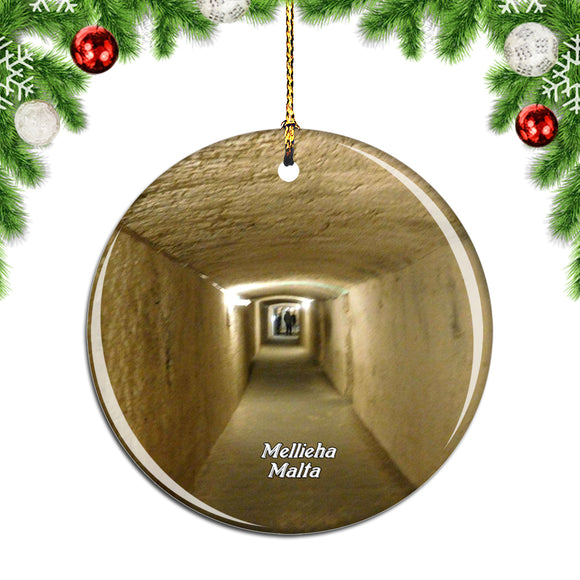 Malta Mellieha Air Raid Shelter Christmas Ornament