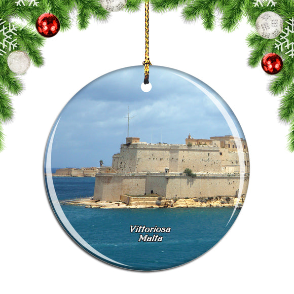 Malta Vittoriosa Fort Christmas Ornament