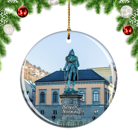 Norway Bergen Statue Christmas Ornament