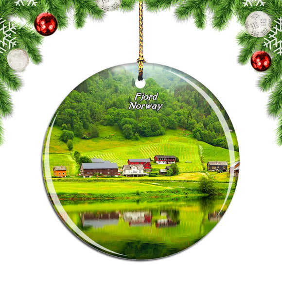 Norway Fjord River Christmas Ornament