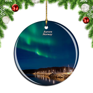 Norway Northern Lights Aurora Christmas Ornament