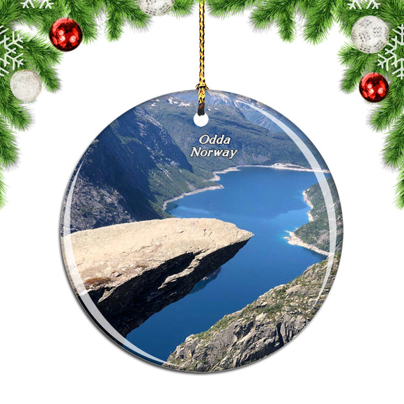 Norway Trolltunga Odda Christmas Ornament