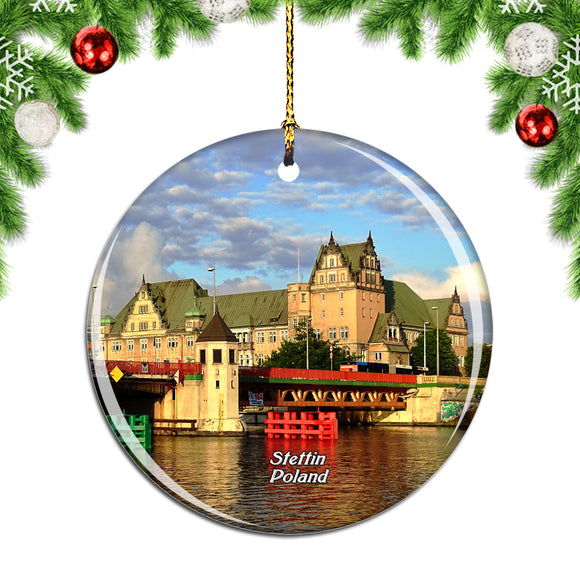 Poland Stettin Bridge Christmas Ornament