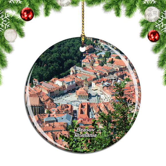 Romania Brasov Historical Center Christmas Ornament