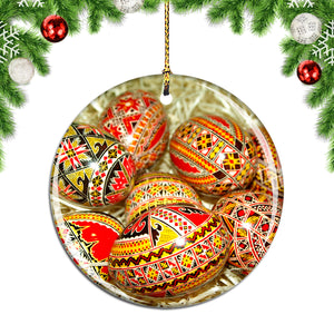 Romania Easter Eggs Christmas Ornament