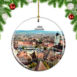 Romania Sibiu Big Square Christmas Ornament